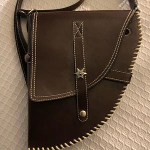 Brown Leather Distinctive Design Purse